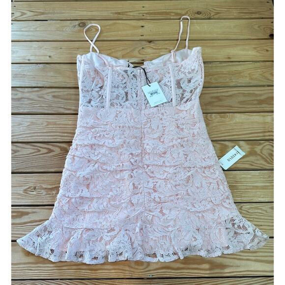 NWT Bardot Danni Corset Mini Dress Size 12 Women’s Pink - Picture 3 of 8